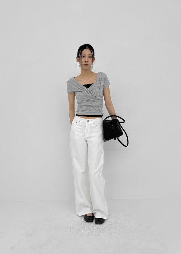 [MADE] Cujes Wrap Cap Sleeve Short Sleeve Top (Set Available)