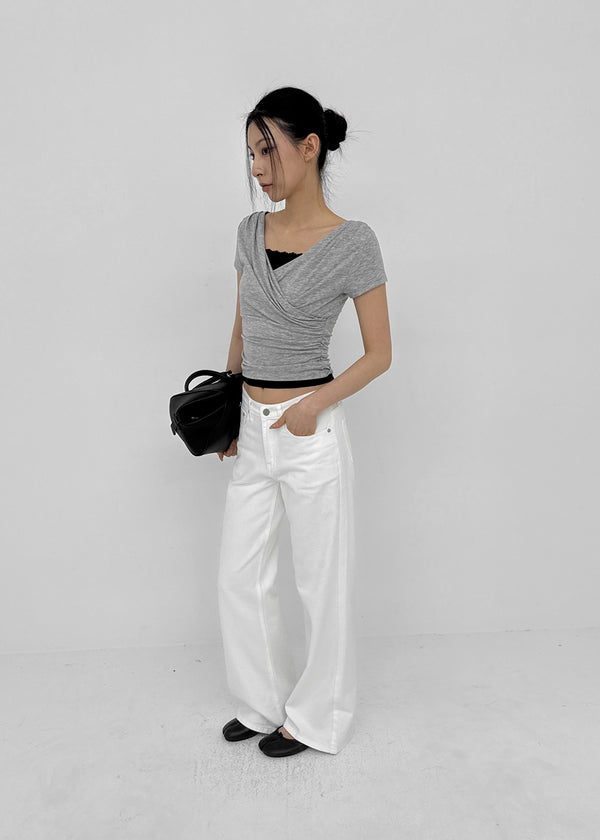 [MADE] Cujes Wrap Cap Sleeve Short Sleeve Top (Set Available)