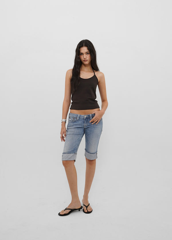 [B-BASIC] Tension Cotton Strap Halter Sleeveless Top (2 SIZE)