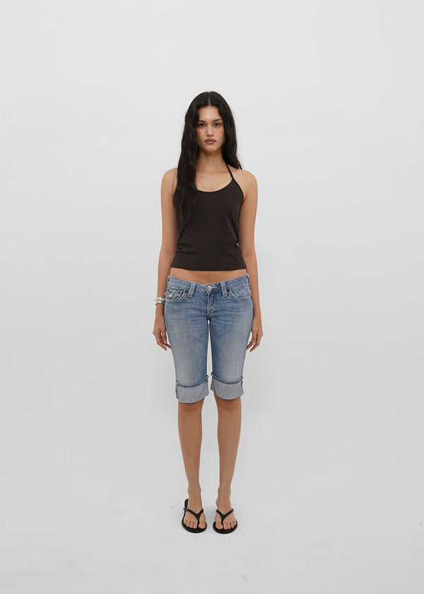 [B-BASIC] Tension Cotton Strap Halter Sleeveless Top (2 SIZE)