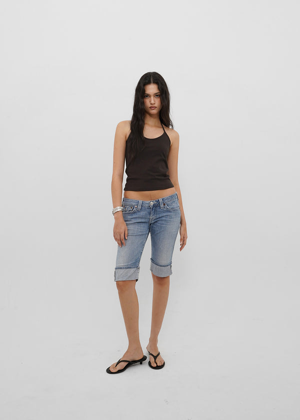 [B-BASIC] Tension Cotton Strap Halter Sleeveless Top (2 SIZE)