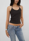 [B-BASIC] Tension Cotton Strap Halter Sleeveless Top (2 SIZE)