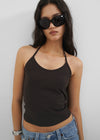 [B-BASIC] Tension Cotton Strap Halter Sleeveless Top (2 SIZE)
