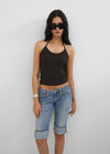 [B-BASIC] Tension Cotton Strap Halter Sleeveless Top (2 SIZE)