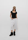 [B-BASIC] Basic Ribbed Wide U-Neck Cap Sleeve Short Sleeve Top (2 Size)