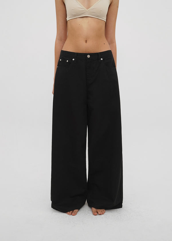 [B-DENIM] LOW WIDE COTTON PANTS 056