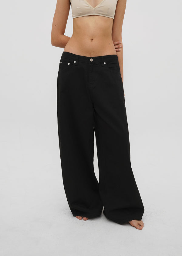 [B-DENIM] LOW WIDE COTTON PANTS 056