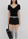 [MADE] Cujes Wrap Cap Sleeve Short Sleeve Top (Set Available)