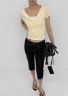 [MADE] Cujes Wrap Cap Sleeve Short Sleeve Top (Set Available)