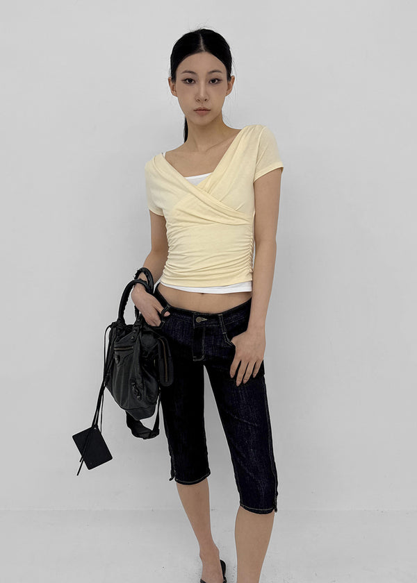 [MADE] Cujes Wrap Cap Sleeve Short Sleeve Top (Set Available)