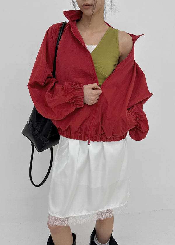 Zicron High-neck Nylon Windbreaker Jumper