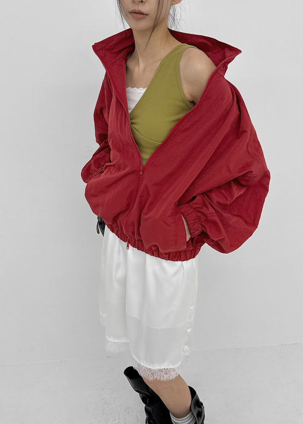 Zicron High-neck Nylon Windbreaker Jumper