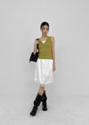 Curryner Satin Lace Midi Skirt