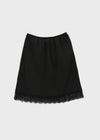 Curryner Satin Lace Midi Skirt