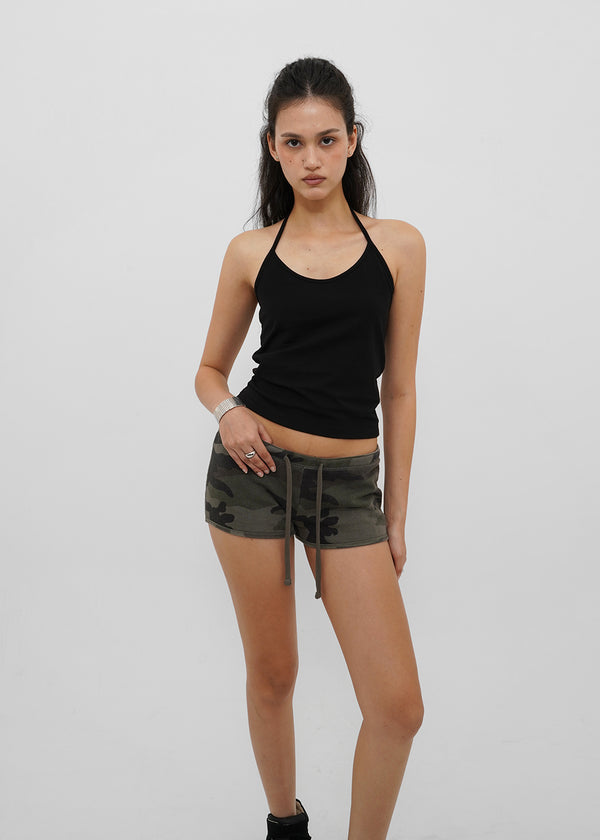 [B-BASIC] Tension Cotton Strap Halter Sleeveless Top (2 SIZE)