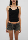 [B-BASIC] Tension Cotton Strap Halter Sleeveless Top (2 SIZE)