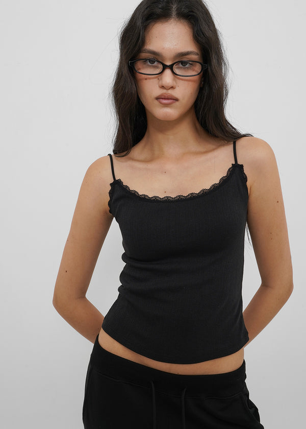 [B-BASIC] Punching Lace Sleeveless Top (Built-in Cap)