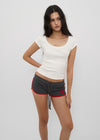 [B-BASIC] Basic Ribbed Wide U-Neck Cap Sleeve Short Sleeve Top (2 Size)