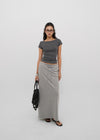 [B-BASIC] Basic Ribbed Boat Neck Short Sleeve Tee (2 SIZE)