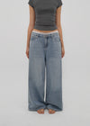 [B-DENIM] LIGHT WASHING WIDE JEANS 054