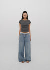 [B-DENIM] LIGHT WASHING WIDE JEANS 054