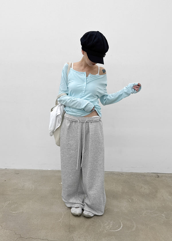 (UNISEX) Pureng String Wide Elastic Waist Pants