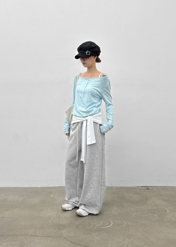 (UNISEX) Pureng String Wide Elastic Waist Pants