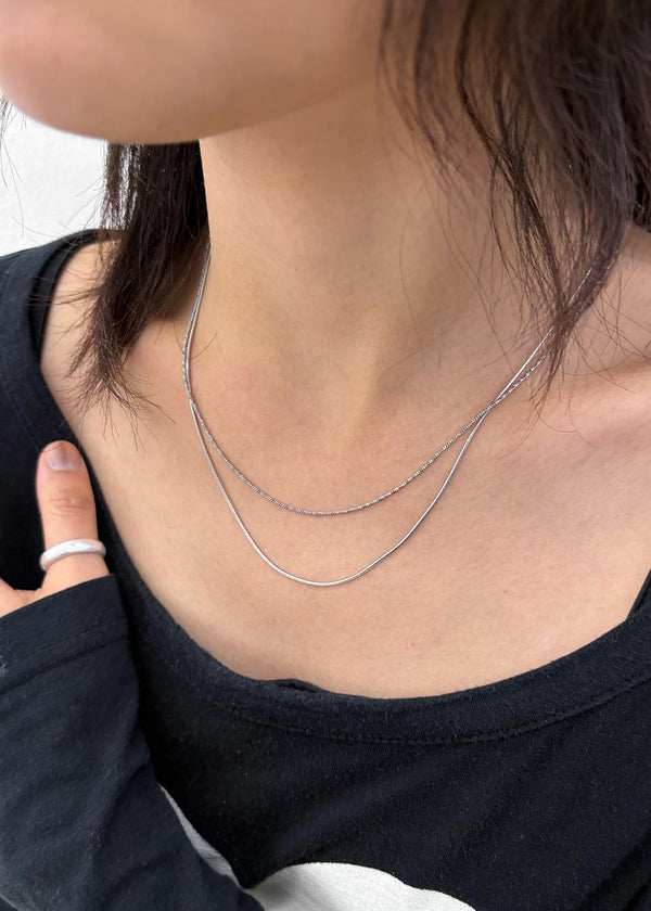 Tiklam Layered Silver Necklace