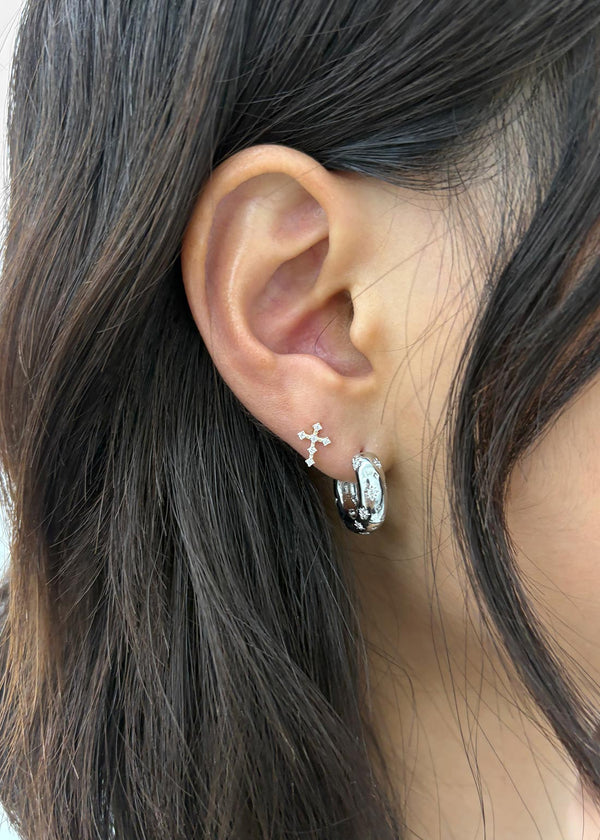 (SILVER 925) Cubic Cross Piercing