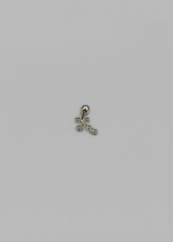 (SILVER 925) Cubic Cross Piercing