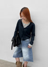 Rockyout Washed Back Pocket Bermuda Denim Pants