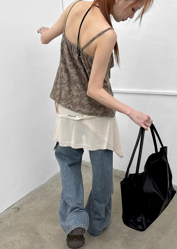 Fourjay Vintage Cancan Frill Sleeveless Top