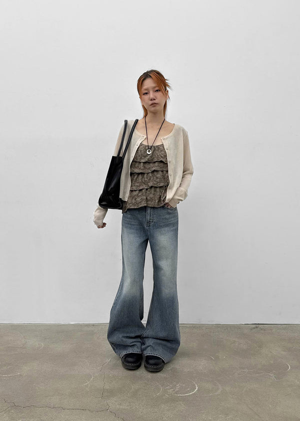 Fourjay Vintage Cancan Frill Sleeveless Top