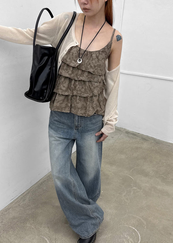 Fourjay Vintage Cancan Frill Sleeveless Top