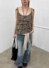 Fourjay Vintage Cancan Frill Sleeveless Top
