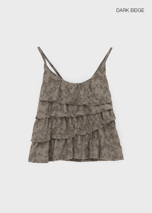 Fourjay Vintage Cancan Frill Sleeveless Top