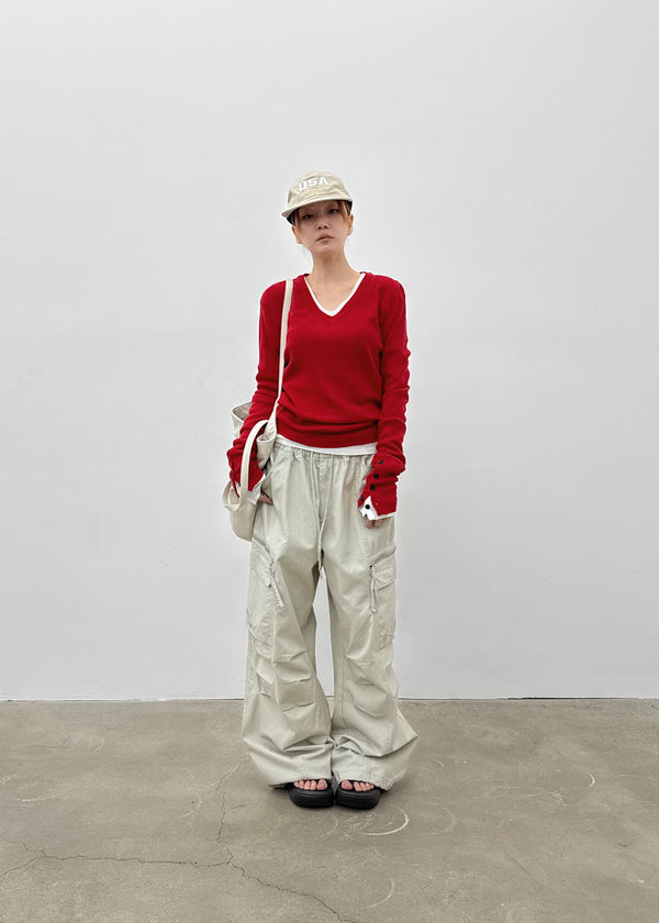(UNISEX) Hitchler Washed Wide Cargo Pants