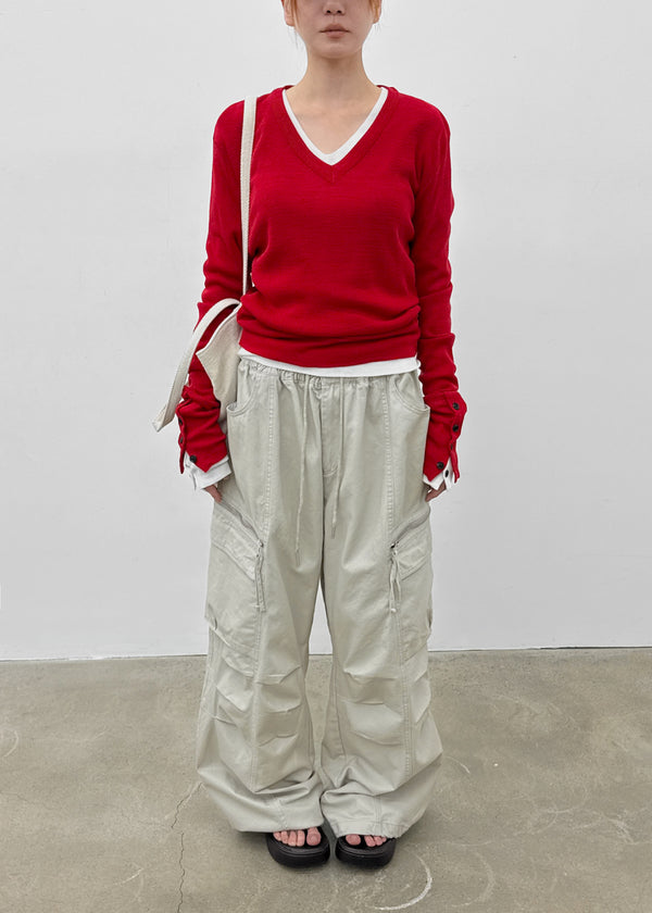 (UNISEX) Hitchler Washed Wide Cargo Pants
