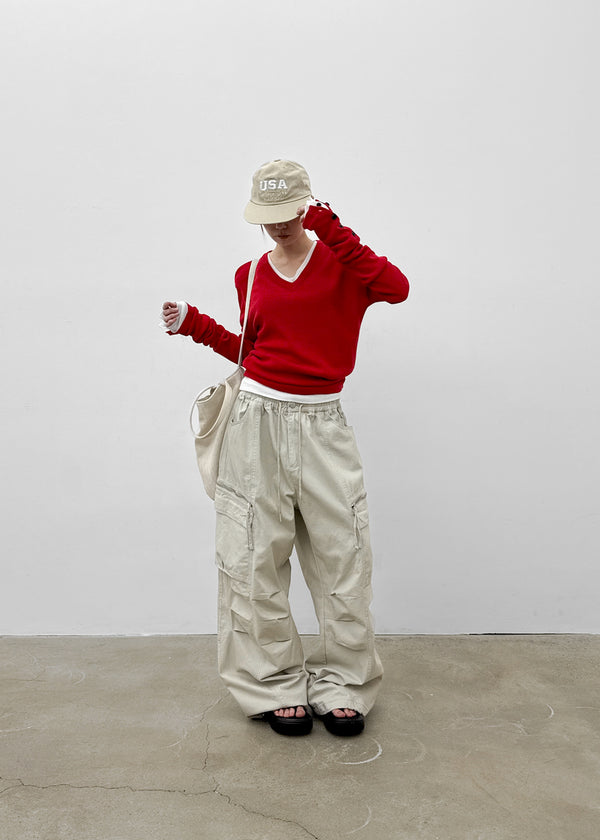 (UNISEX) Hitchler Washed Wide Cargo Pants