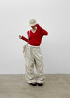 Huchik Hand-button V-neck Knit
