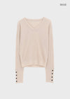 Huchik Hand-button V-neck Knit