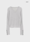 Huchik Hand-button V-neck Knit