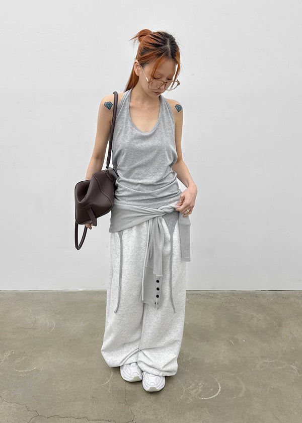 Homade Strap Halter Long Sleeveless