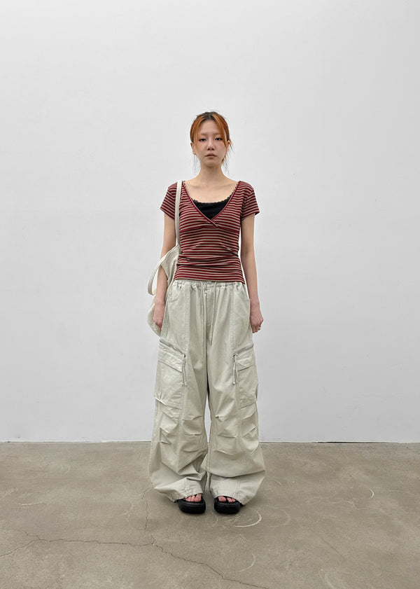 (UNISEX) Hitchler Washed Wide Cargo Pants