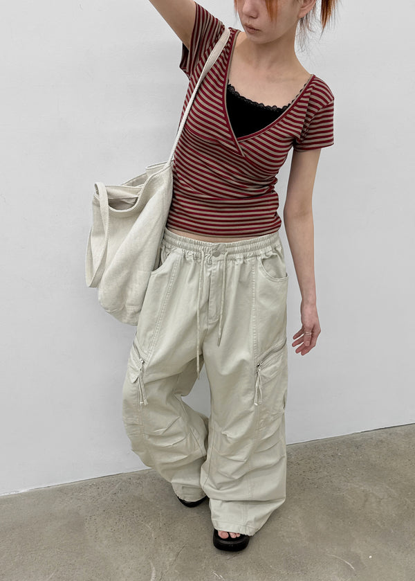 (UNISEX) Hitchler Washed Wide Cargo Pants