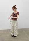(UNISEX) Hitchler Washed Wide Cargo Pants