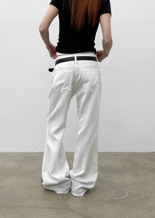 Zreng Low-waist Summer Bootcut Cotton Pants