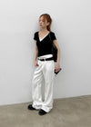 Zreng Low-waist Summer Bootcut Cotton Pants