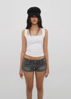 [B-BASIC] Tension Cotton Wide Square Neck Sleeveless Top (2 SIZE)