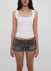[B-BASIC] Tension Cotton Wide Square Neck Sleeveless Top (2 SIZE)